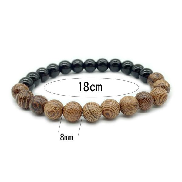 

beaded, strands 8mm natural black bracelet wood beads bracelets meditation women prayer jewelry men ethinc male wristband