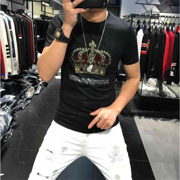 

men's hoodies & sweatshirts brand fashion gothic punk leisure diamondmen's cotton t-shirt mih4, Black