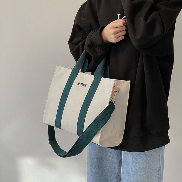 

big bag womens bag new 2020 trendy large capacity handbag korean style versatile canvas shoulder messenger bag tote