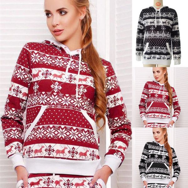 

2021 autumn winter christmas hooded long sleeved women's sweater, White;black