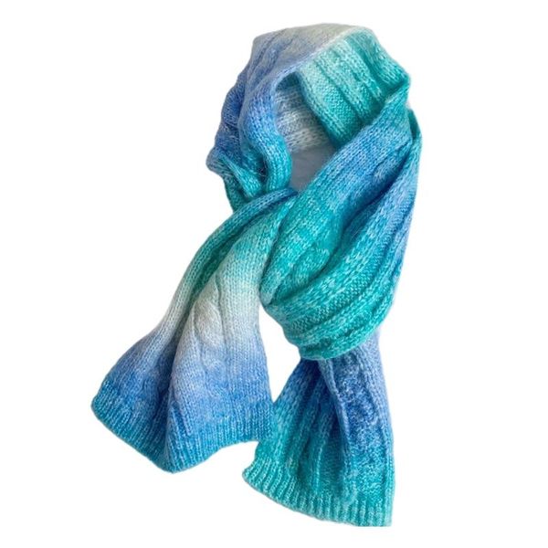 

scarves neck warmer scarf gradient for women winter pashmina shawls cashmere feel thick wraps christmas gift, Blue;gray