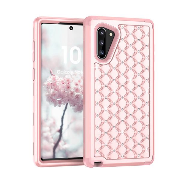 

Cases Cell Phone Sets Note10plus Protective Case for Note10 Diamond Studded Mantianxing Silicone Pc Three in One Back