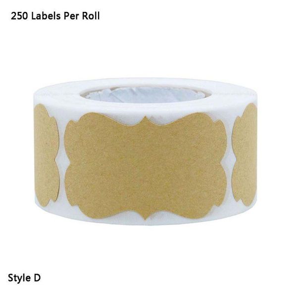 

gift wrap 250pcs/roll diy blank kraft label handmade baking seal stickers tag for jar 77ud