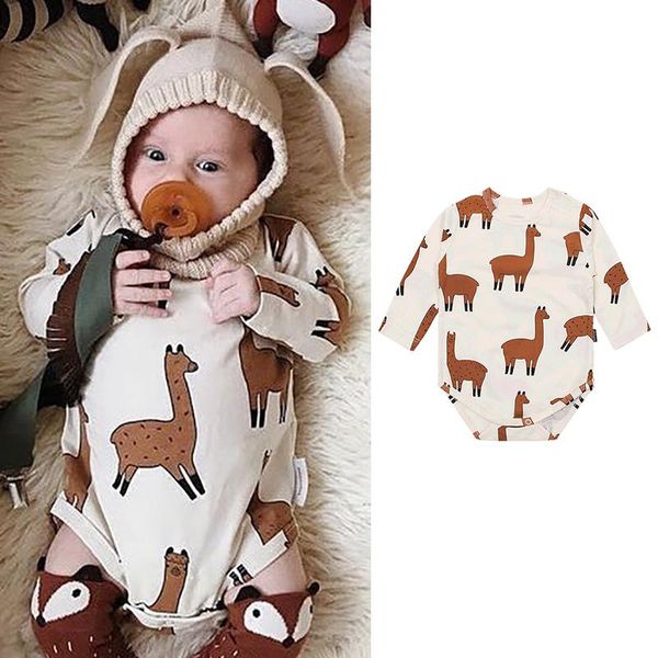 

rompers cartoon printing autumn baby long sleeve cotton bodysuits for girls boys 2021 kids children clothes, Blue