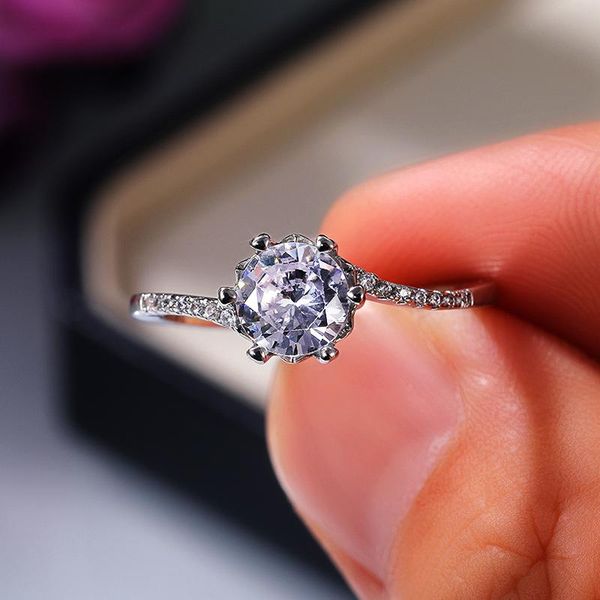 

wedding rings huitan fancy bridal modern design elegant female party accessories brilliant cubic zircon luxury jewelry for women, Slivery;golden