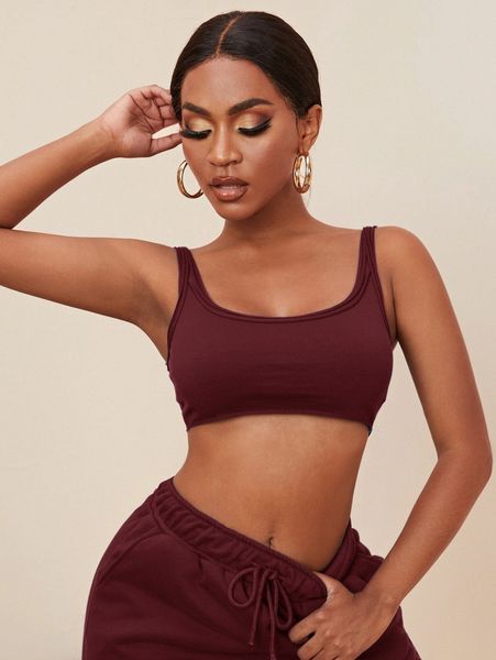 

solid cropped tank 35na#, White