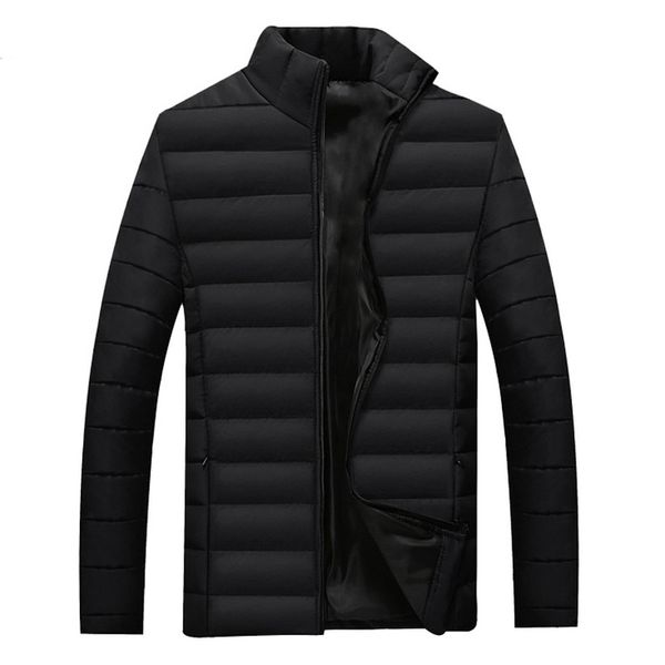 

brand winter men's jacket thicker down feather cotton overcoat for male leisure warm outer wear clothing garment kg-38, Black