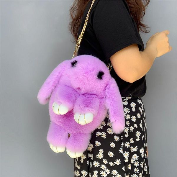 

evening bags 2021 fashion plush bag women's chain one shoulder messenger