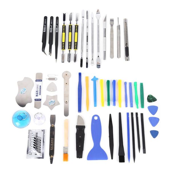 

professional hand tool sets 49pcs plastic metal spudgers tweezers screen opening pry phone repair tools kit diy lcd
