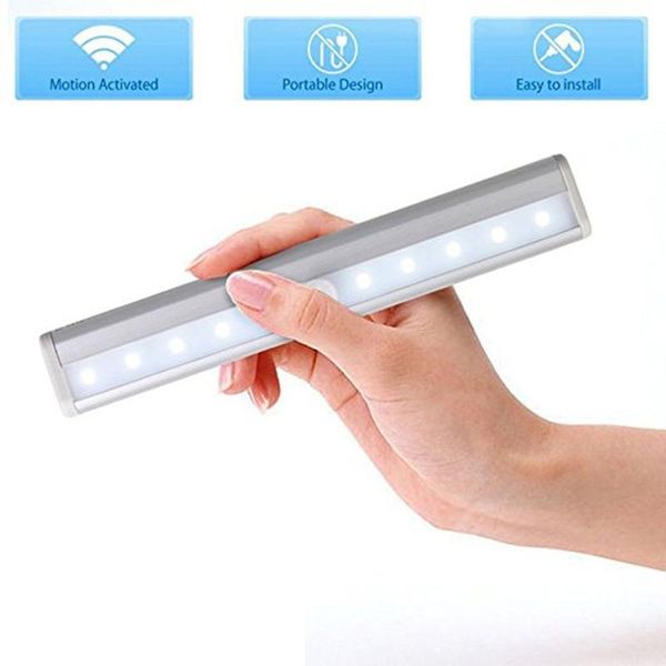 

smart led night light human infrared induction sensor battery recharging lamp 10 wardrobe cabinet lights