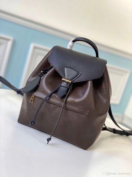 

fashion backpack women's coated canvas magnetic buckle open and close leather pull rope zipper outer bag removable hanging piece should