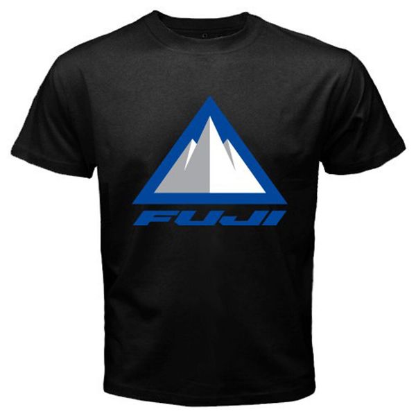 

new fuji bicycle bike logo men's black t-shirt size s to 3xl, White;black