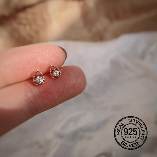 

silverÂ earrings for women zircon drop gilt french fashion cuet simple retro design student party female gift jewelry ineffa stud, Golden;silver