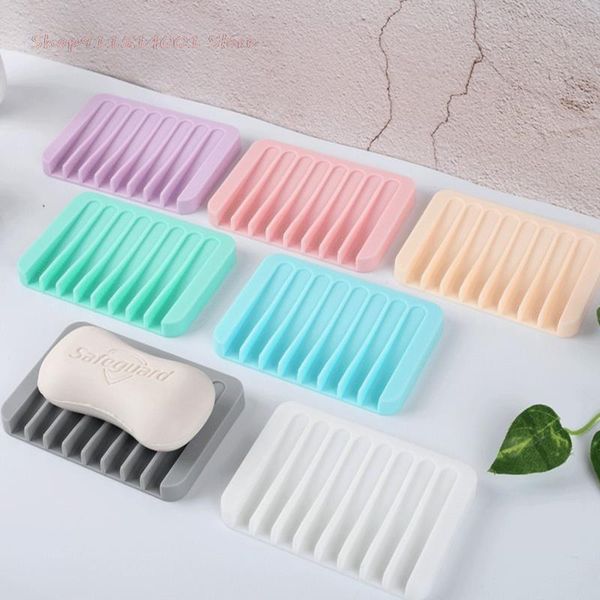 

soap dishes reusable drain dish eco-friendly soft silicone bathroom plate rack
