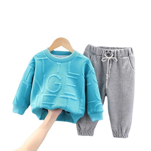 

new autumn baby boys girls clothes fashion children t-shirt pants 2pcs/set toddler casual costume infant clothing kids tracksuit y0909, White