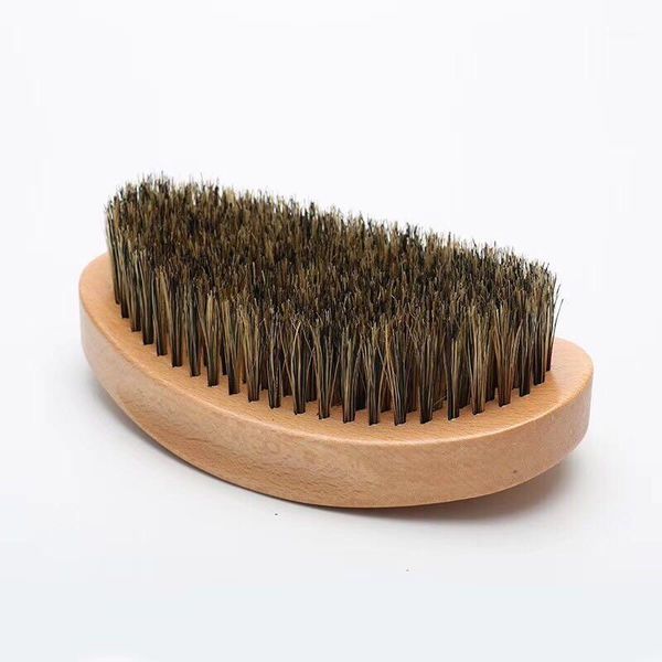 

natural boar bristle beard brush logs curved handle men shaving comb oil head g02241