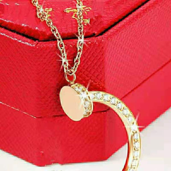 

2021 new style necklace beautiful jewelry stainless steel chain pendant necklaces for men and women christmas gifts with red dust bag, Silver