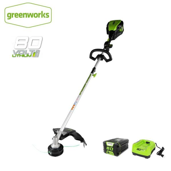 

electric trimmers greenworks 80v 16-inch cordless brushless mount string trimmer grass battery and charger not include, return