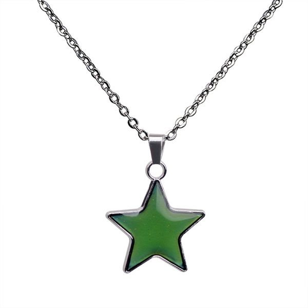

fashion cartoon star mood necklace change color necklaces 12pcs/lot, Silver