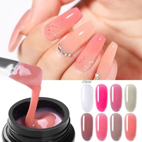 

box pict you extension gel semi-transparent uv building nail finger art, Red;pink