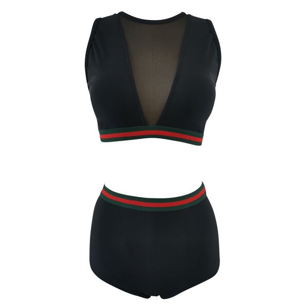 

2021 new black bikini women swimsuit plus large size high waist split, White;black