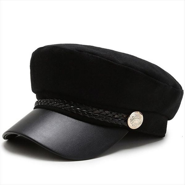 

autumn fashion cotton women hat british style warm retro newsboy caps military octagonal cap female visor, Blue;gray