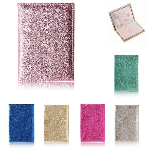 

card holders travel passport cover women men simple id holder pu leather wallet, Brown;gray