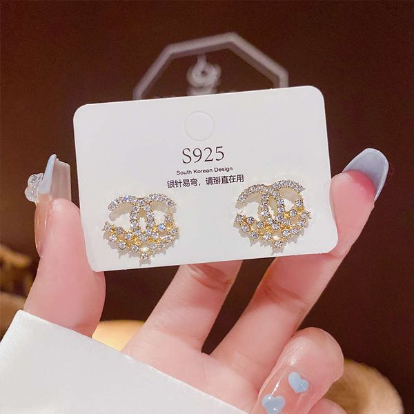 

high sense small fragrance earrings double simple exquisite temperament net red