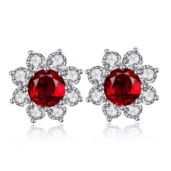 

stud pirmiana 2021 fashion 9k gold earrings lab grown ruby jewelry women, Golden;silver