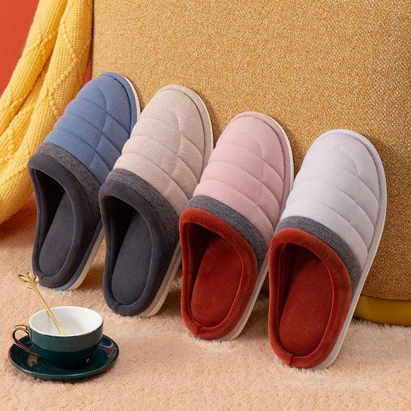 

slippers autumn winter bedroom couples plush shoes luxury house women cotton soft tpr soles indoor warm ladies fur, Black