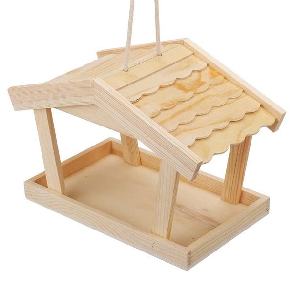 

other bird supplies wooden house birdhouse hanging nest feeder with loop home garden yard outdoor pet decors hexagon shaped roof