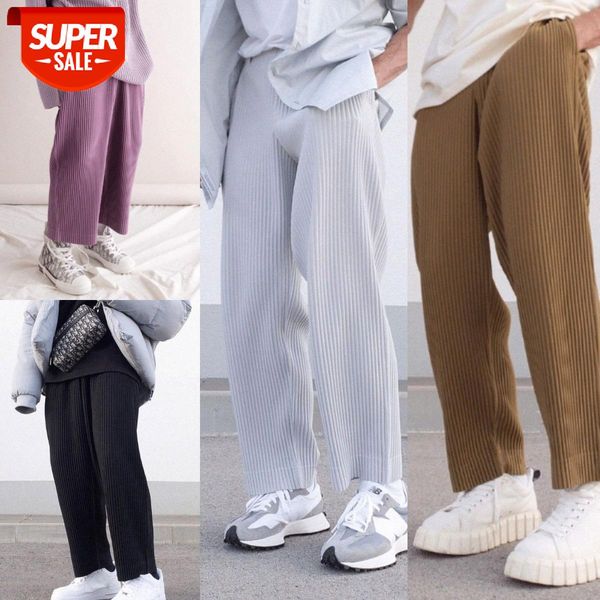 

spring solid color simple mid-waist loose casual trousers for men #mn1r, Blue