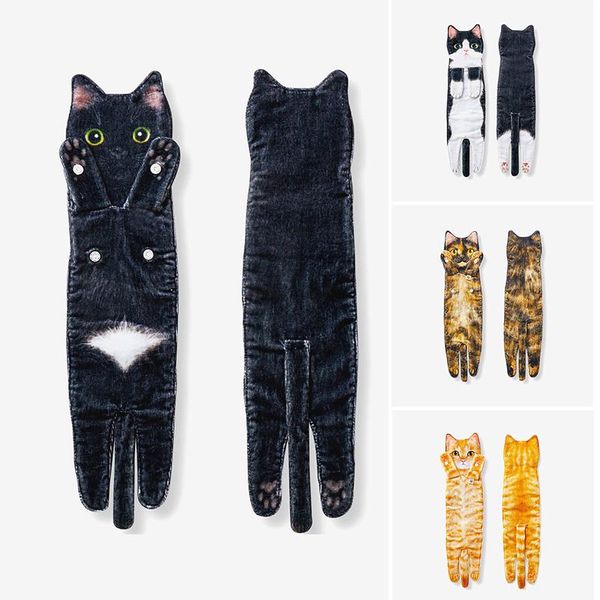 

hats, scarves & gloves sets long cat shaped towel for home quick-dry hand with buckle bathroon kitchen looks like a real kitten 15*52cm h9, Blue;gray