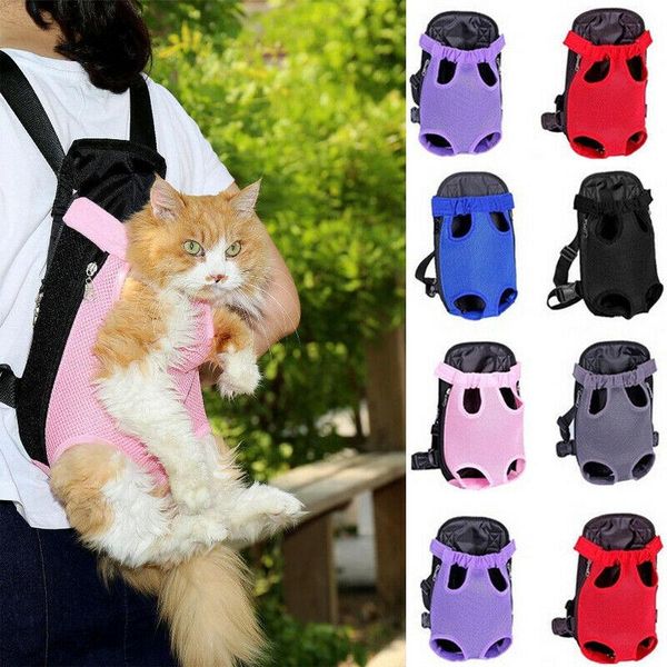 

dog car seat covers nylon mesh pet puppy cat carrier backpack front net bag tote sling adjustable travel legs out
