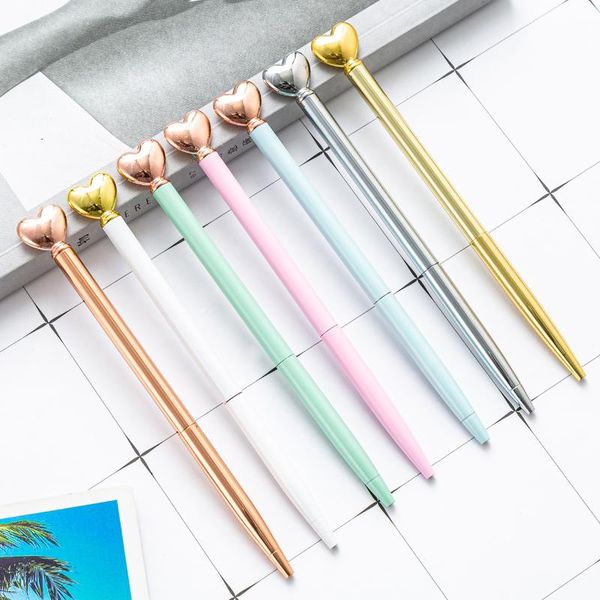 

ballpoint pens metal case love pen kawaii stationery and office school supplies custom creative gift, Blue;orange