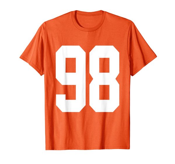 

Number 98 Jersey Style White Print T-Shirt, Mainly pictures