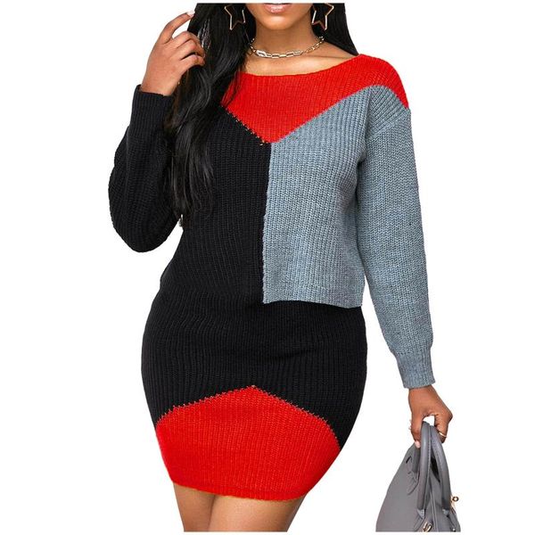 

casual dresses o-neck long sleeve dress woman loose streetwear office winter thicken mini vestid warm women vestidos, Black;gray