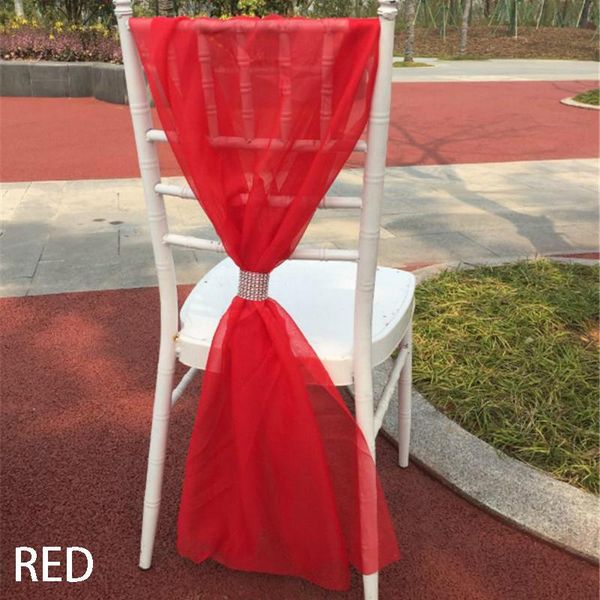 

chair cover chiffon wedding chair sashes white pink blue black sashes organza with buckle wedding decoration 10pcs
