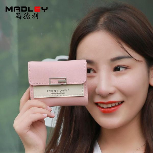 

purse 2021 small wallet female short korean fashion folding personality student cute mini zero, White