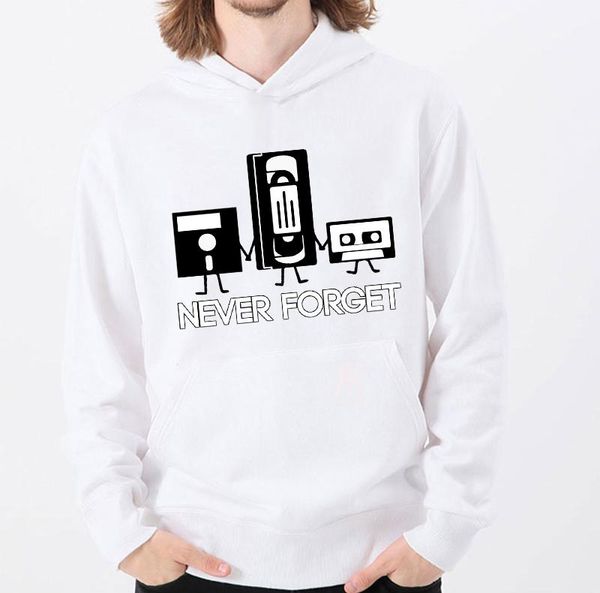 

women's hoodies & sweatshirts funny print never forget hoodie women sweatshirt autumn winter coat warm pullover fashion men streetwear, Black