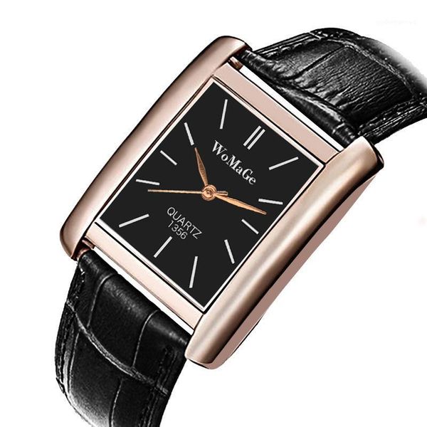 

wristwatches womage women watches rectangle quartz fashion horloges vrouwen, Slivery;brown