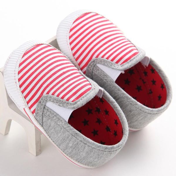 

first walkers baby toddler shoes striped canvas soft sole infant sneakers anti-slip born boys girls classic