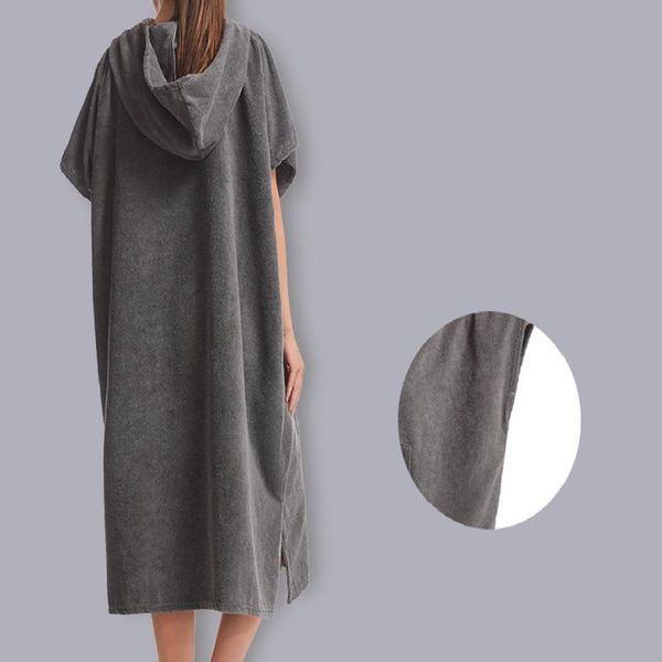 

towel 110*85cm microfiber beach changing robe poncho with hooded bath bathrobe for wetsuit surfing swimming