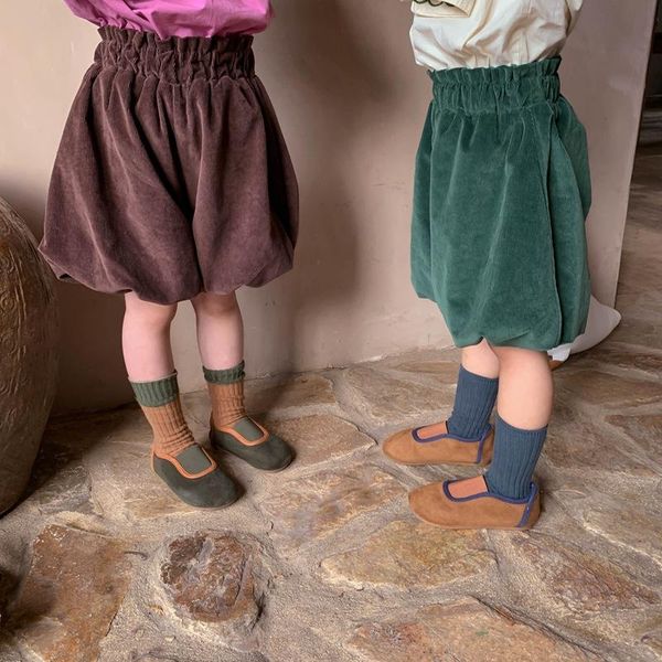 

shorts 2021 style girls boys corduroy autumn cotton fashion kids clothes 1-7 years, Black