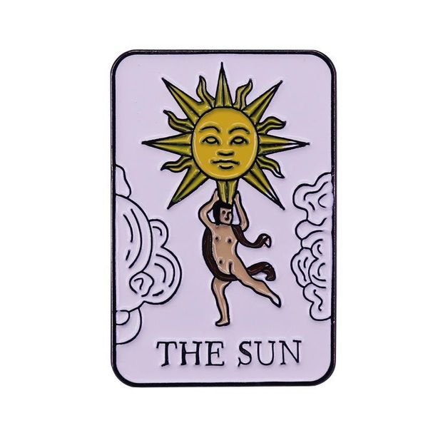 

pins, brooches the sun tarot amulet pin charm divination art jewelry, Gray