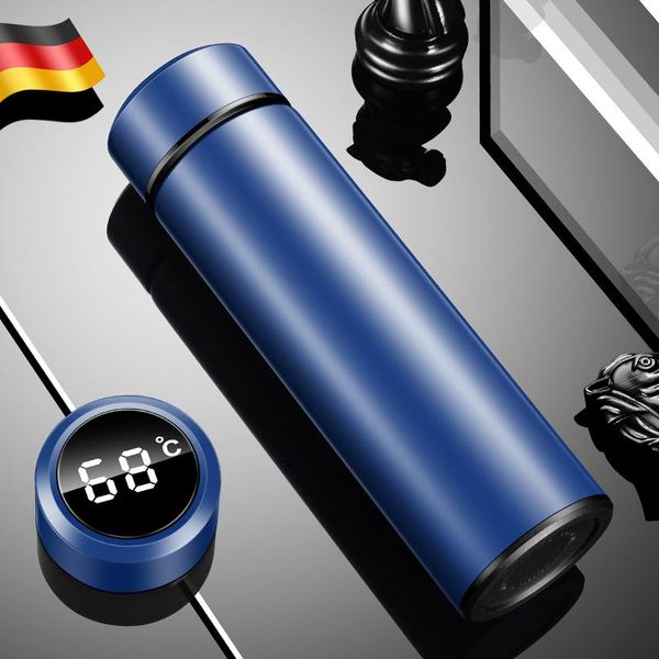 

water bottles smart insulation cup bottle led digital temperature display stainless steel thermal mugs intelligent cups 500ml