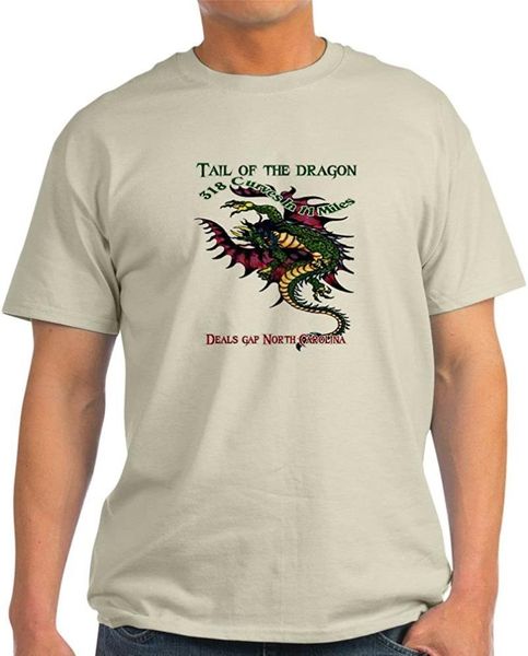 

men's t-shirts tail of the dragon light t-shirt cotton, White;black