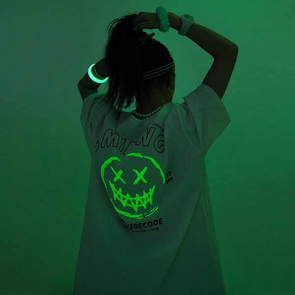 

tee 2021 sumemr t hip hop fluorescence 100% cotton streetwear harajuku tshirt men's shirt eb4s, White;black
