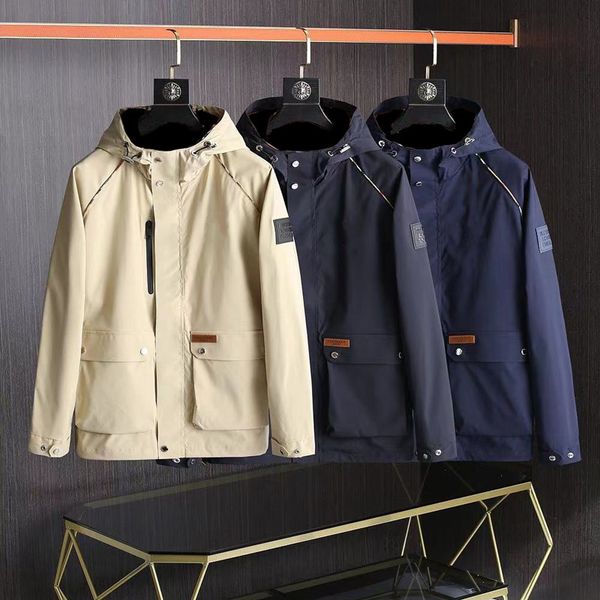 

Designer Men's Women's Jacket Casual Windbreaker High Quality Long Sleeve Embroidery Hooded Outdoor Garment Zipper jacket, Black;brown