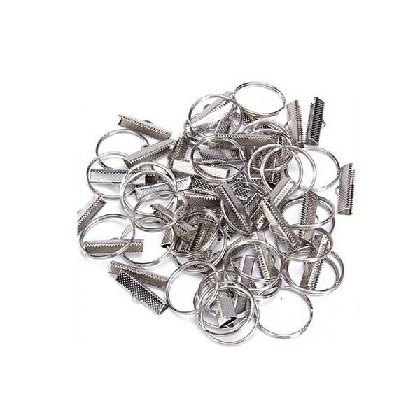 

keychains 50 sets key fob chain hardware (slivery), Silver